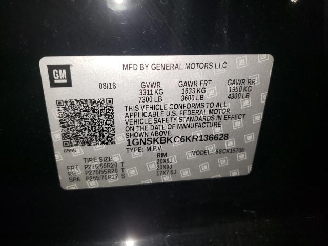 Photo 9 VIN: 1GNSKBKC6KR136628 - CHEVROLET TAHOE K150 