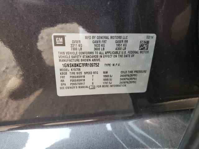 Photo 9 VIN: 1GNSKBKC7FR109752 - CHEVROLET TAHOE 