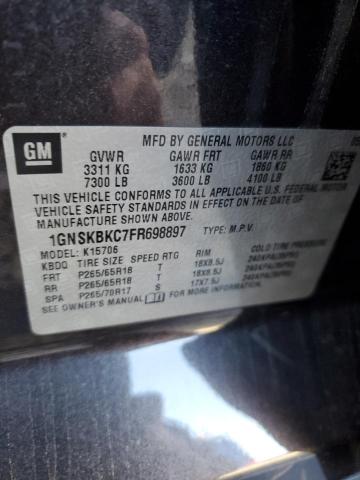 Photo 12 VIN: 1GNSKBKC7FR698897 - CHEVROLET TAHOE K150 