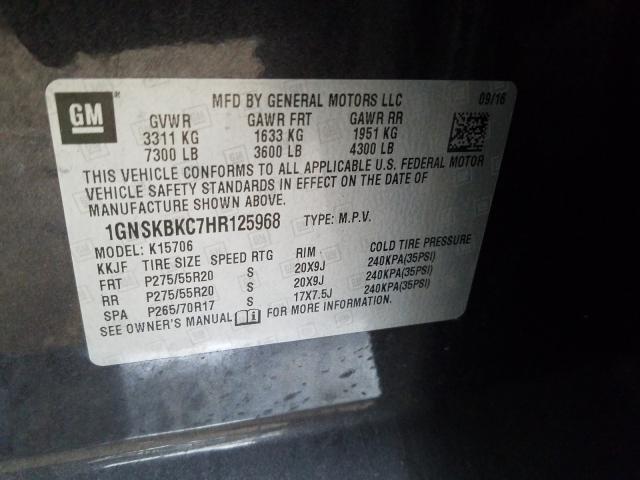 Photo 9 VIN: 1GNSKBKC7HR125968 - CHEVROLET TAHOE K150 