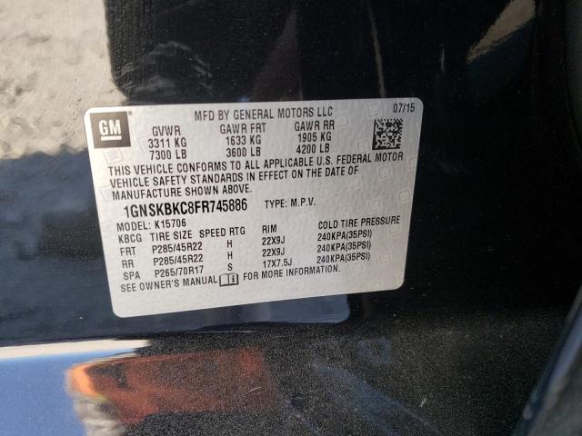 Photo 9 VIN: 1GNSKBKC8FR745886 - CHEVROLET TAHOE K150 