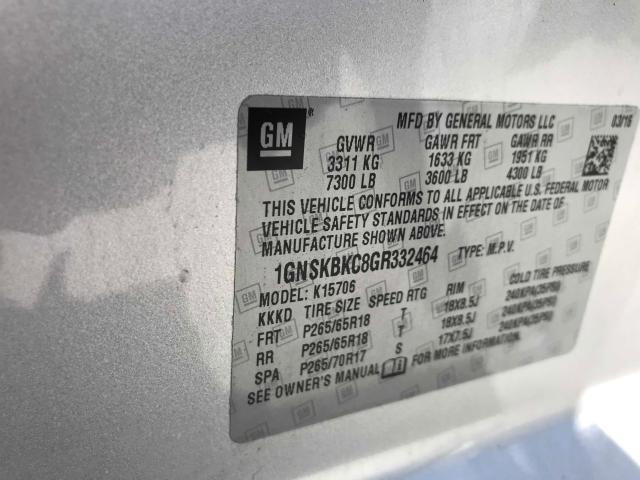 Photo 9 VIN: 1GNSKBKC8GR332464 - CHEVROLET TAHOE K150 