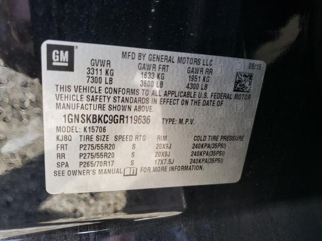 Photo 9 VIN: 1GNSKBKC9GR119636 - CHEVROLET TAHOE K150 