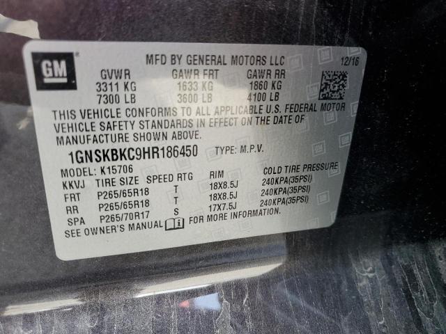 Photo 12 VIN: 1GNSKBKC9HR186450 - CHEVROLET TAHOE K150 