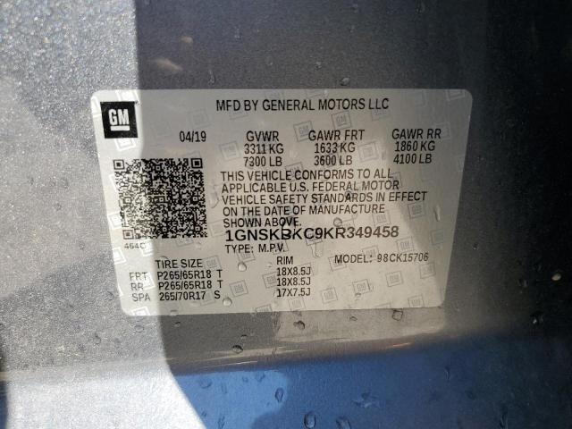 Photo 12 VIN: 1GNSKBKC9KR349458 - CHEVROLET TAHOE 