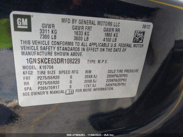 Photo 8 VIN: 1GNSKCE03DR108229 - CHEVROLET TAHOE 