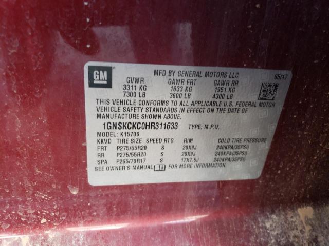 Photo 13 VIN: 1GNSKCKC0HR311633 - CHEVROLET TAHOE K150 