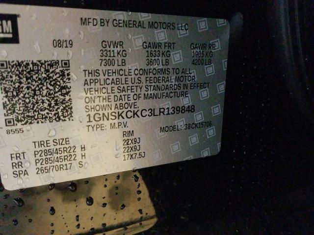 Photo 9 VIN: 1GNSKCKC3LR139848 - CHEVROLET TAHOE K150 