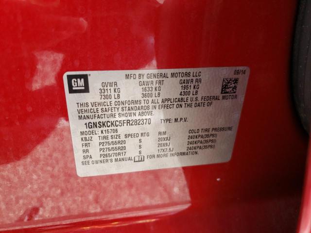 Photo 9 VIN: 1GNSKCKC5FR282370 - CHEVROLET TAHOE K150 