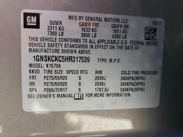 Photo 13 VIN: 1GNSKCKC5HR317539 - CHEVROLET TAHOE K150 