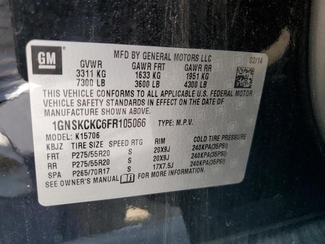 Photo 12 VIN: 1GNSKCKC6FR105066 - CHEVROLET TAHOE 