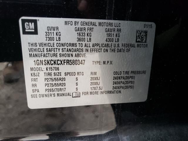 Photo 9 VIN: 1GNSKCKCXFR580347 - CHEVROLET TAHOE K150 