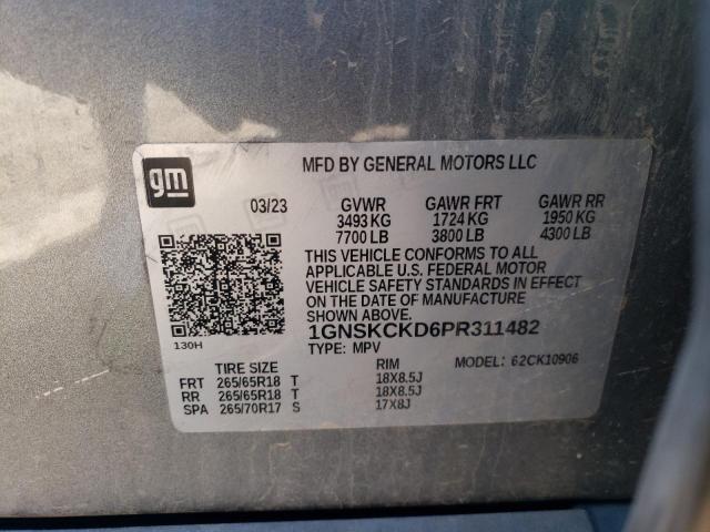 Photo 13 VIN: 1GNSKCKD6PR311482 - CHEVROLET SUBURBAN K 