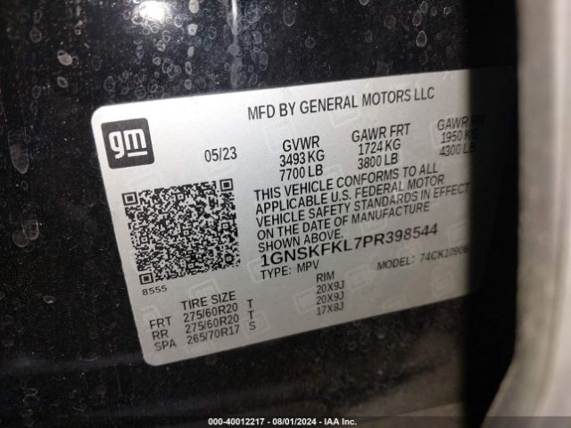 Photo 8 VIN: 1GNSKFKL7PR398544 - CHEVROLET SUBURBAN 