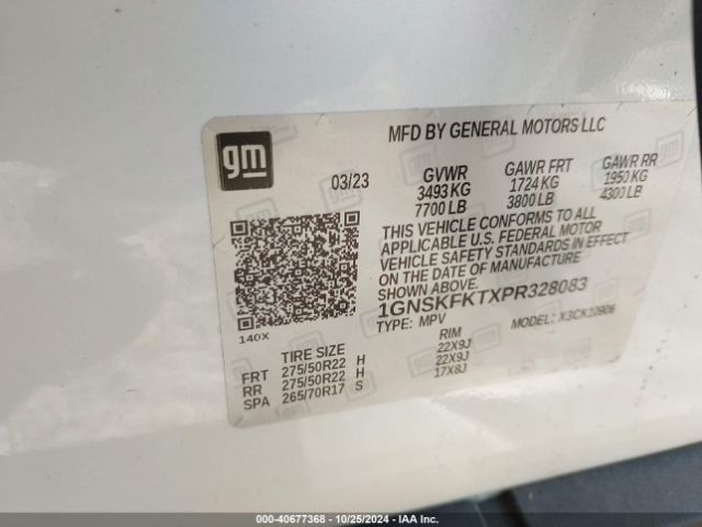 Photo 8 VIN: 1GNSKFKTXPR328083 - CHEVROLET SUBURBAN 