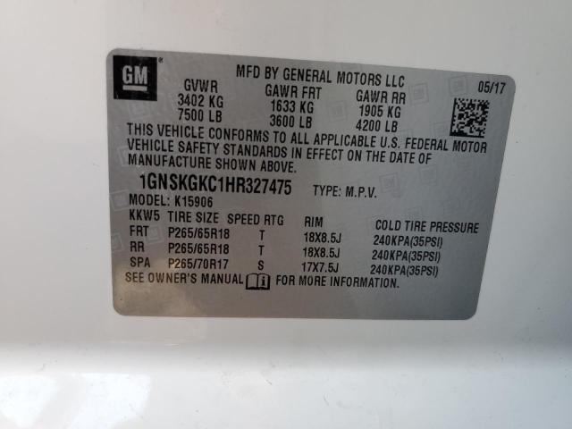 Photo 11 VIN: 1GNSKGKC1HR327475 - CHEVROLET SUBURBAN 