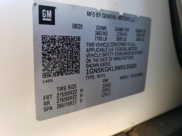 Photo 12 VIN: 1GNSKGKL5MR135826 - CHEVROLET SUBURBAN 