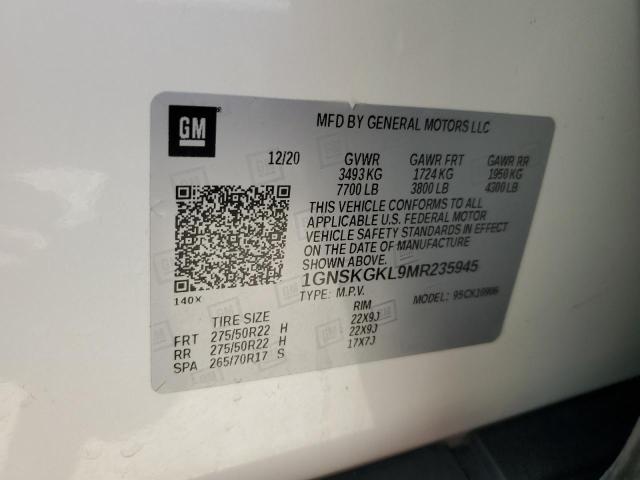 Photo 12 VIN: 1GNSKGKL9MR235945 - CHEVROLET SUBURBAN 