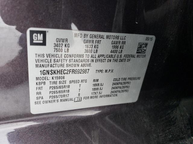 Photo 12 VIN: 1GNSKHEC2FR692987 - CHEVROLET SUBURBAN K 