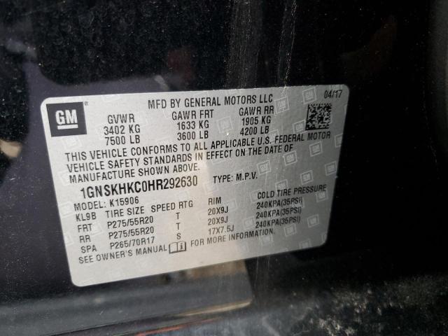 Photo 12 VIN: 1GNSKHKC0HR292630 - CHEVROLET SUBURBAN K 