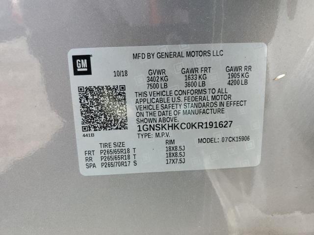 Photo 12 VIN: 1GNSKHKC0KR191627 - CHEVROLET SUBURBAN 