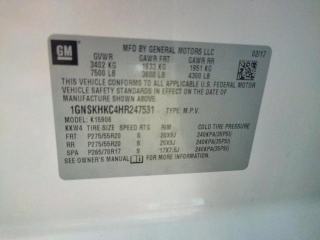 Photo 9 VIN: 1GNSKHKC4HR247531 - CHEVROLET SUBURBAN K 