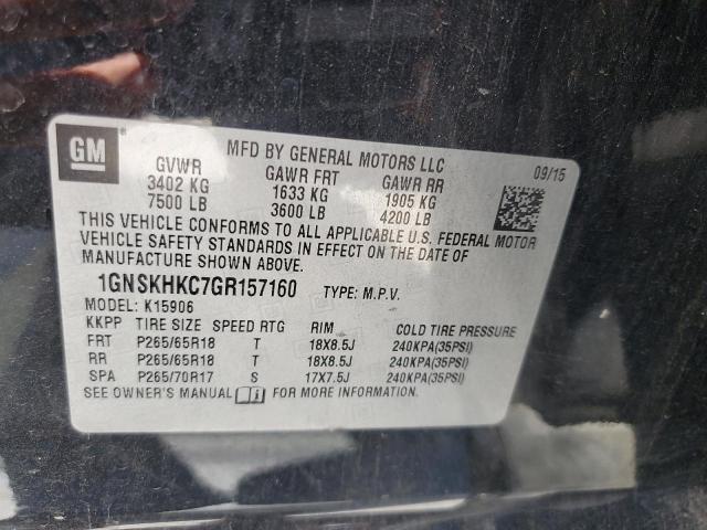 Photo 13 VIN: 1GNSKHKC7GR157160 - CHEVROLET SUBURBAN 