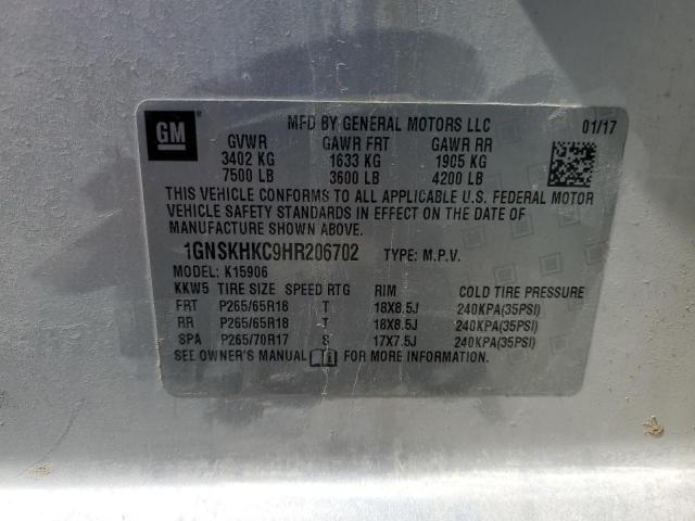 Photo 12 VIN: 1GNSKHKC9HR206702 - CHEVROLET SUBURBAN K 