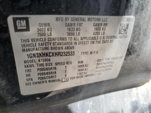 Photo 12 VIN: 1GNSKHKCXHR232533 - CHEVROLET SUBURBAN K 