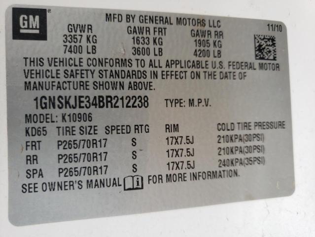 Photo 12 VIN: 1GNSKJE34BR212238 - CHEVROLET SUBURBAN 