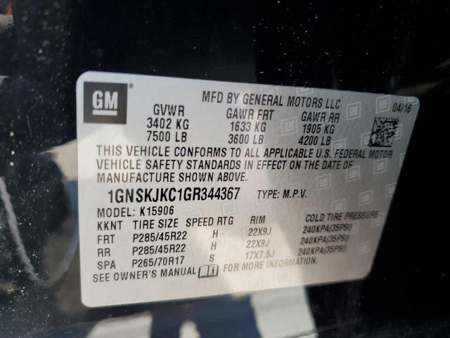 Photo 13 VIN: 1GNSKJKC1GR344367 - CHEVROLET SUBURBAN K 