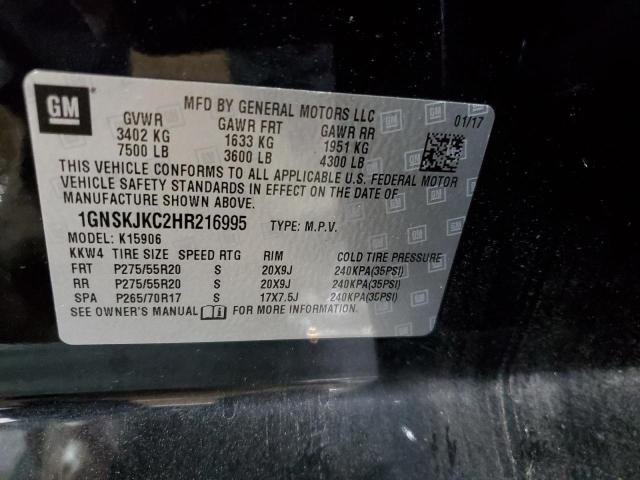 Photo 12 VIN: 1GNSKJKC2HR216995 - CHEVROLET SUBURBAN 