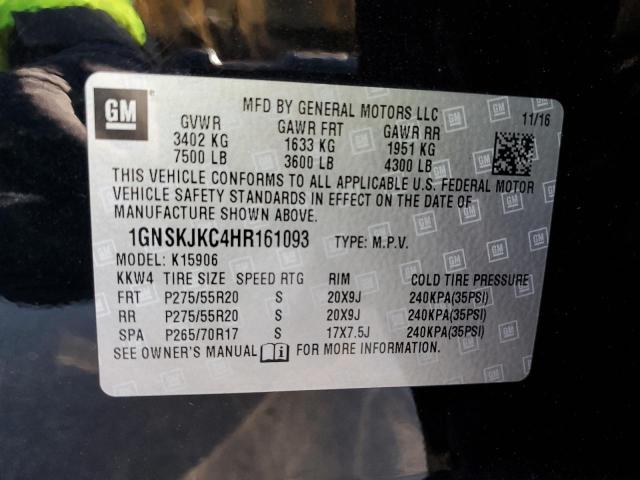 Photo 12 VIN: 1GNSKJKC4HR161093 - CHEVROLET SUBURBAN 