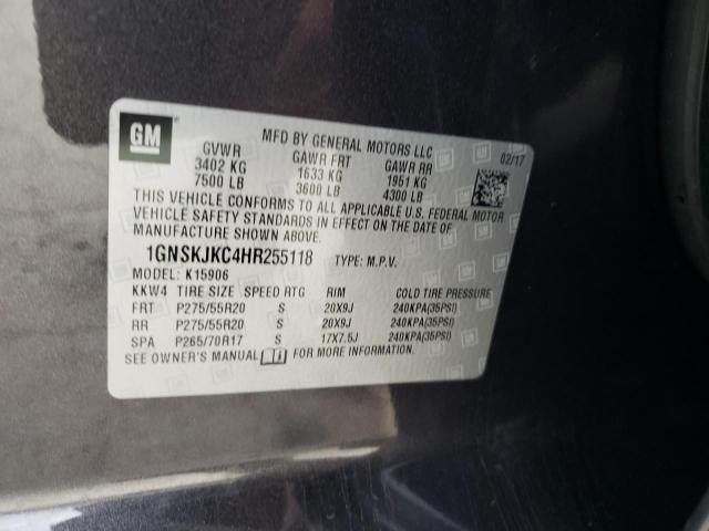 Photo 12 VIN: 1GNSKJKC4HR255118 - CHEVROLET SUBURBAN K 