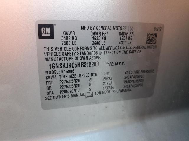 Photo 12 VIN: 1GNSKJKC5HR215260 - CHEVROLET SUBURBAN K 