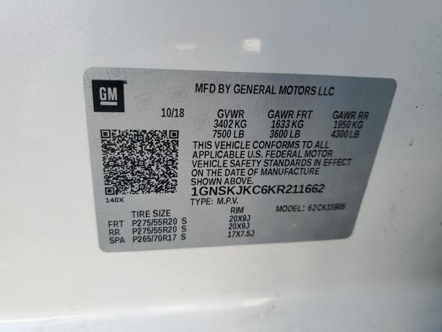 Photo 13 VIN: 1GNSKJKC6KR211662 - CHEVROLET SUBURBAN 