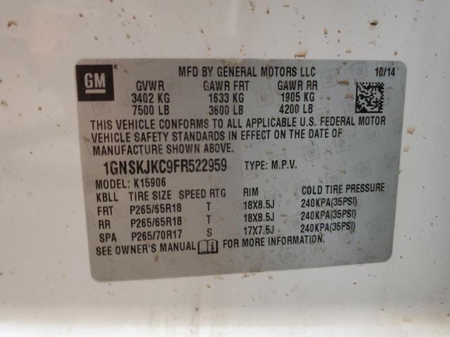 Photo 13 VIN: 1GNSKJKC9FR522959 - CHEVROLET SUBURBAN 