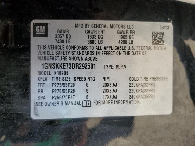 Photo 12 VIN: 1GNSKKE73DR292501 - CHEVROLET SUBURBAN 