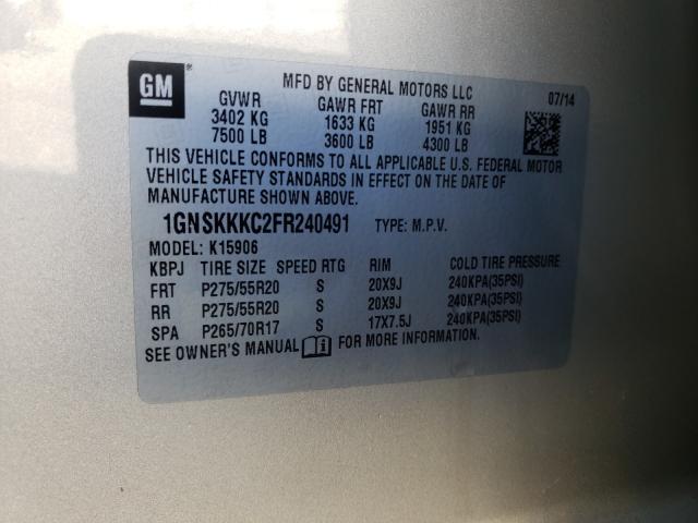 Photo 9 VIN: 1GNSKKKC2FR240491 - CHEVROLET SUBURBAN K 