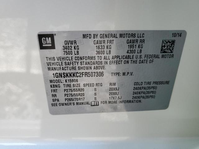 Photo 12 VIN: 1GNSKKKC2FR507306 - CHEVROLET SUBURBAN K 