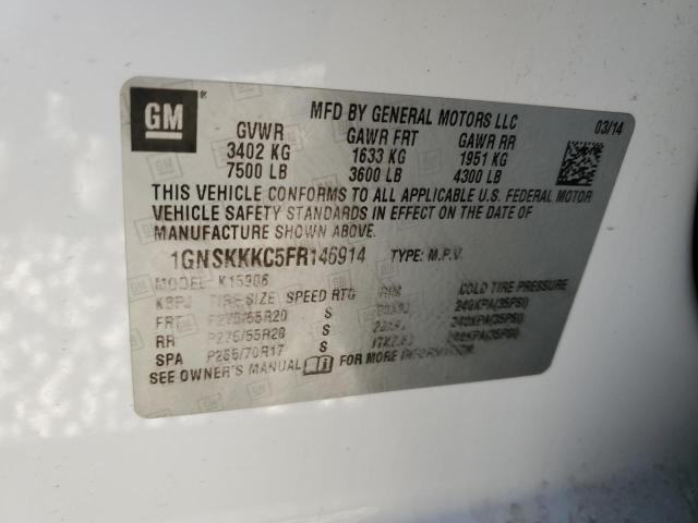 Photo 12 VIN: 1GNSKKKC5FR146914 - CHEVROLET SUBURBAN 