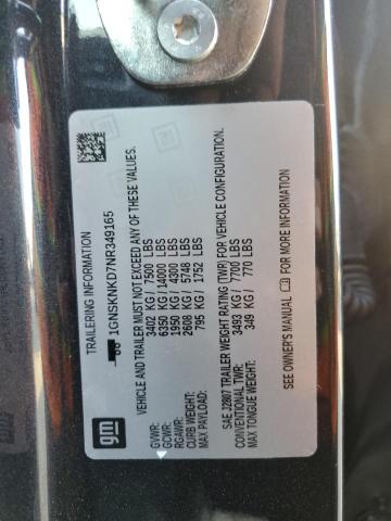 Photo 13 VIN: 1GNSKNKD7NR349165 - CHEVROLET TAHOE K150 