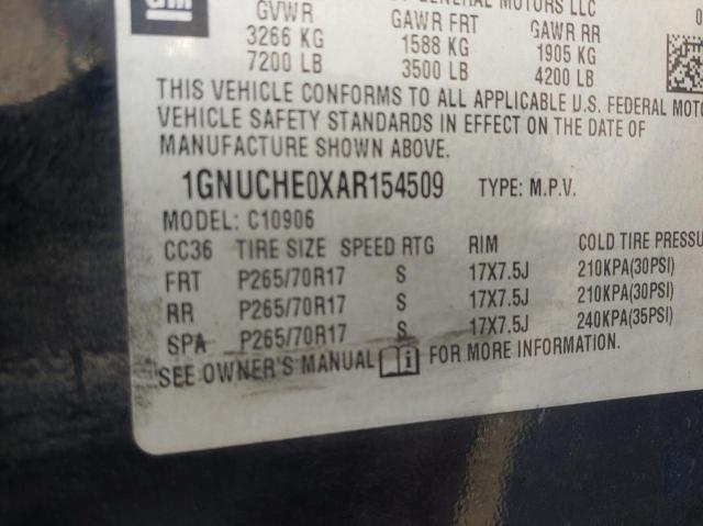 Photo 9 VIN: 1GNUCHE0XAR154509 - CHEVROLET SUBURBAN C 