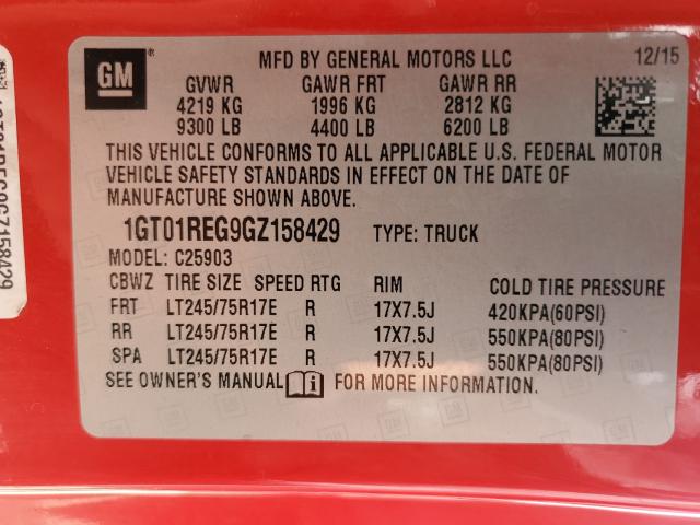 Photo 9 VIN: 1GT01REG9GZ158429 - GMC SIERRA C25 