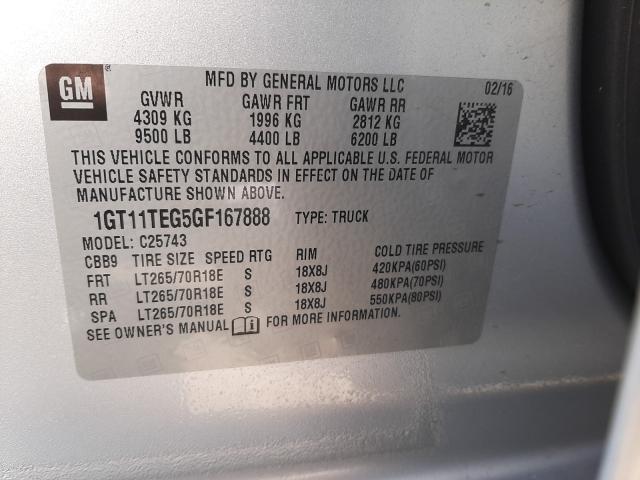 Photo 9 VIN: 1GT11TEG5GF167888 - GMC SIERRA C25 