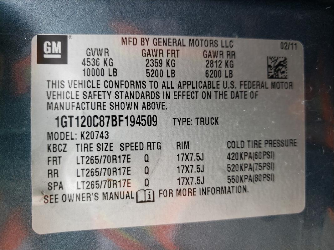 Photo 9 VIN: 1GT120C87BF194509 - GMC SIERRA K25 