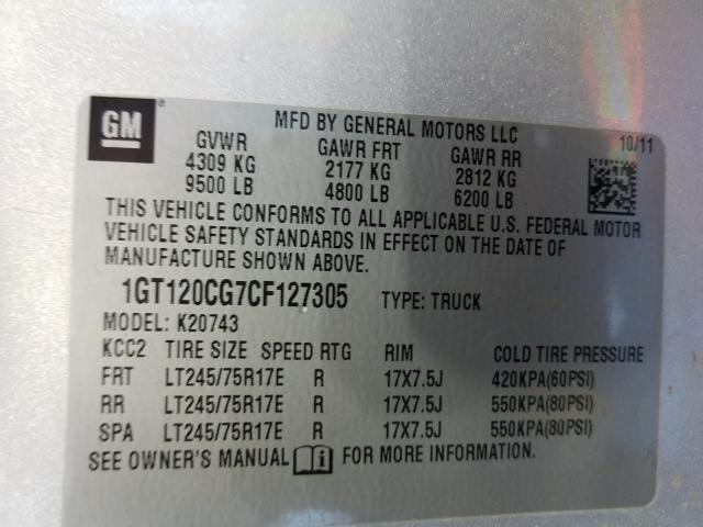 Photo 9 VIN: 1GT120CG7CF127305 - GMC SIERRA K25 