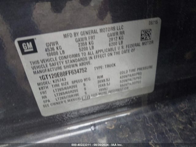 Photo 8 VIN: 1GT120E80FF634752 - GMC SIERRA 