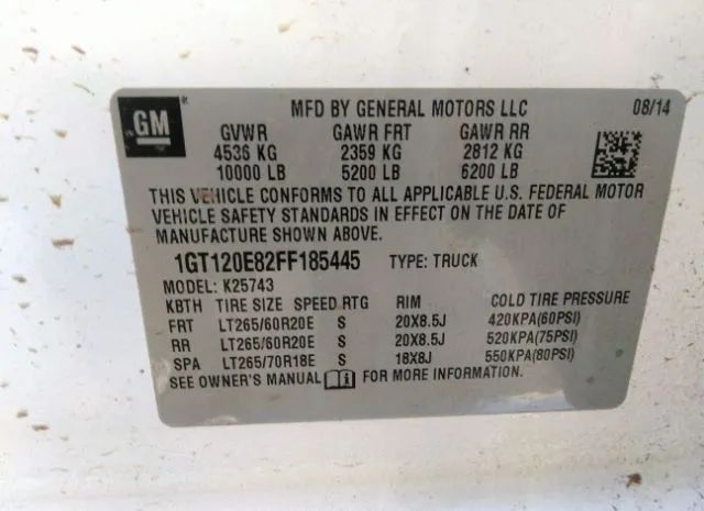 Photo 8 VIN: 1GT120E82FF185445 - GMC SIERRA 2500HD 