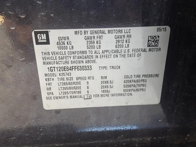 Photo 9 VIN: 1GT120E84FF630333 - GMC SIERRA K25 